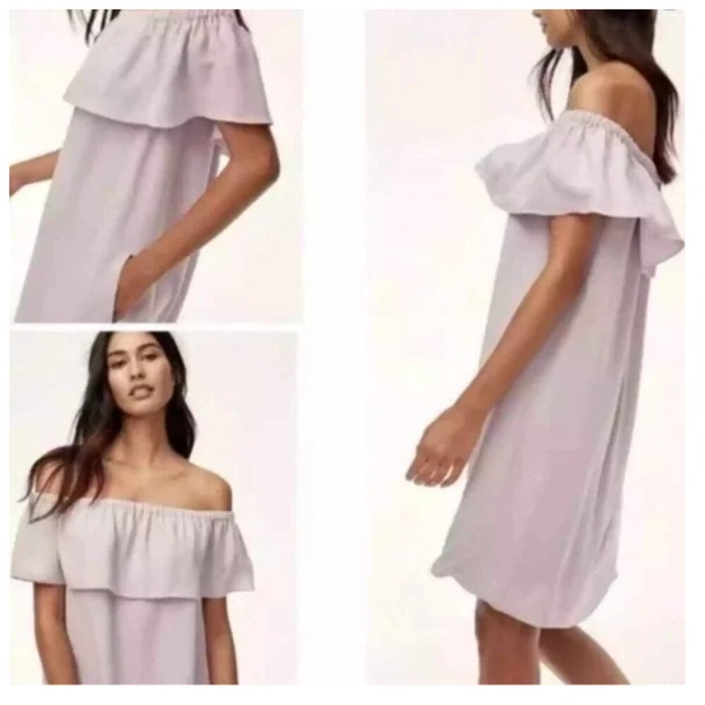 Wilfred Mauve Mini Dress Neuchatel Off Shoulder Sz S